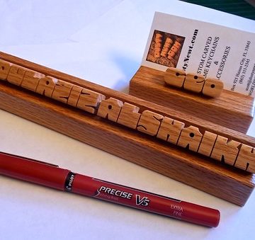 Oak Desk Names / Business Card Holders