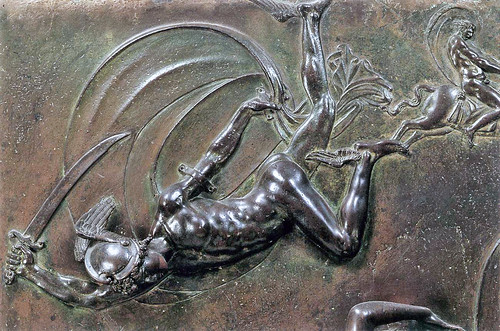 Perseus hovering from above to kill the Sea-monster Ketos and thereby to rescue Andromeda