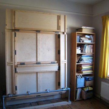 The wallbed in its folded up position