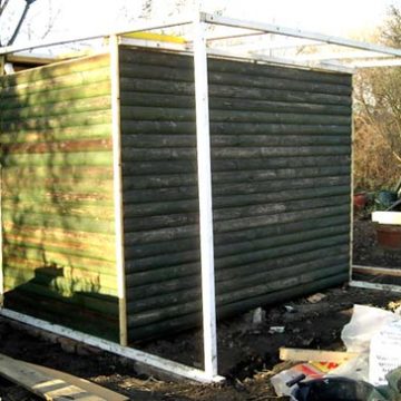 View of the shed in sunlight