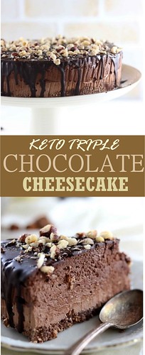 KETO TRIPLE CHOCOLATE CHEESECAKE