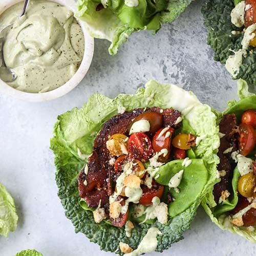 Best Ideas For Diy Crafts : BLT Lettuce Wraps with Avocado Ranch by How Sweet Eats- Homemade avocado ranch, ...