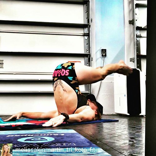 Credit to @melissakinmartin_tri_keto_fit : Back to Double training days! . Cycle this am and long swim and strength this evening! Flexibility getting better with our ab challenge! Legs, core and arms getting stronger with all these circuits I am doing! Ye