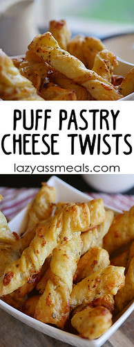 Super Easy Puff Pastry Cheese Twìsts