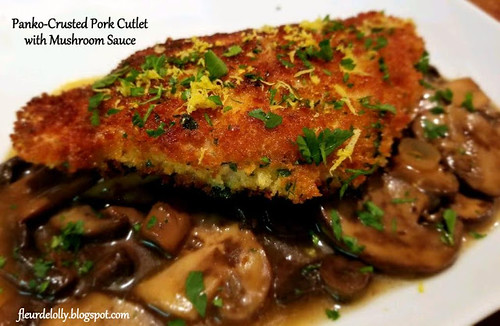 Panko-Crusted Pork Cutlets with Mushroom Sauce