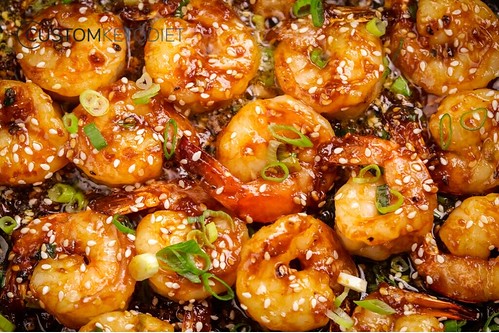 Hoisin butter prawns