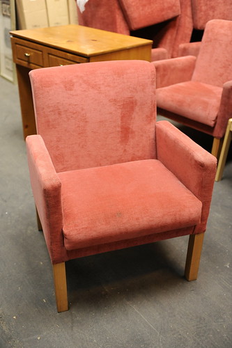 Red wooden dining chair