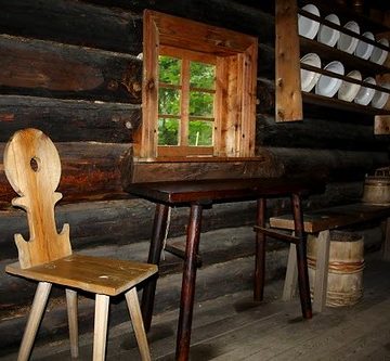 Inside of an old farm building