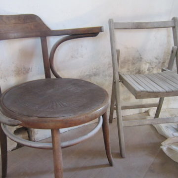 2 Wooden Seats in the Flour Mill