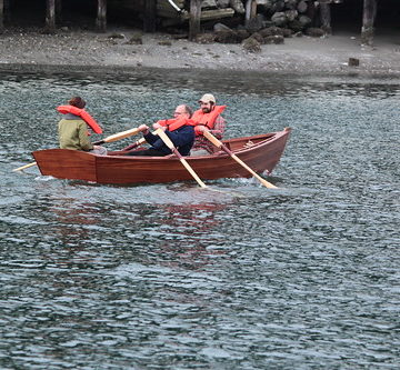 IMG_9388 - Port Hadlock WA - Northwest School of Wooden Boatbuilding - small craft launch March 5th, 2014 - Nelson D Gillet-designed BEACHCOMBER-15 - sea trials under oars