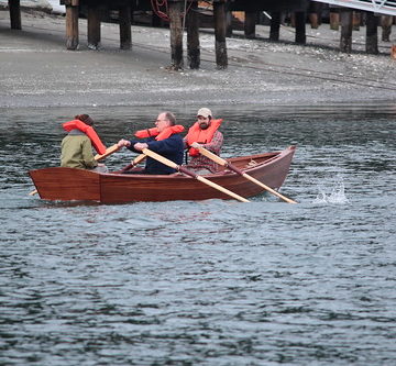 IMG_9392 - Port Hadlock WA - Northwest School of Wooden Boatbuilding - small craft launch March 5th, 2014 - Nelson D Gillet-designed BEACHCOMBER-15 - sea trials under oars