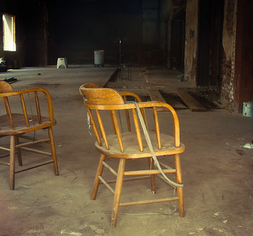 Wooden Pair Chairs Alone