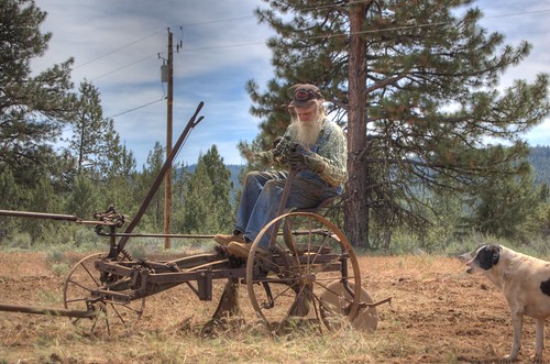 Willie running an antique plow HDR