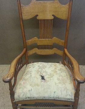 Antique wooden chair (before).