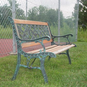 Chair outside the tennis court