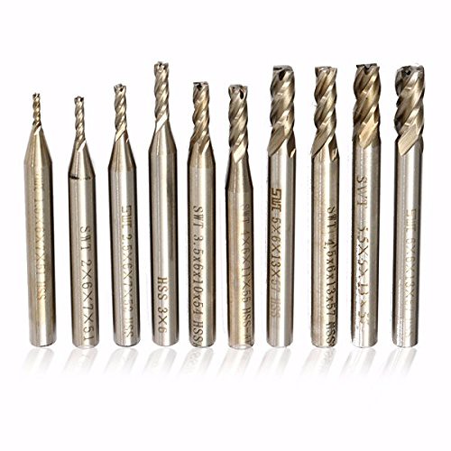 New 10pcs 1.5-6mm 4 Flute End Mill Cutter 6mm Shank Straight Shank Drill Bit spiral upcut router bit excelsior mini lathe central machinery taig jet 1642 1220 vicmarc chuck wood chucks fox w1758 - DiZiWoods Store