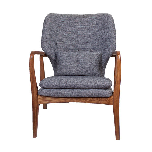 CLASSIC FABRIC CHAIR IN TEAK WOOD