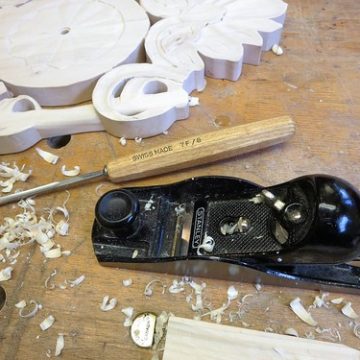 Woodworker at senior center, Eskifjordur, Iceland