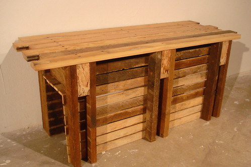 Lathe Bench, reclaimed pine, $175