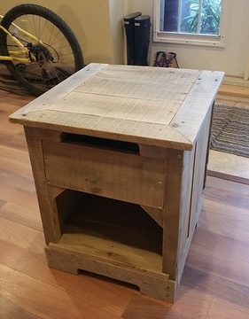 Rustic Pallet Hardwood Nightstand