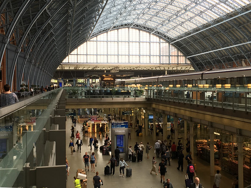 London - St Pancras Station, looking N in the train shed