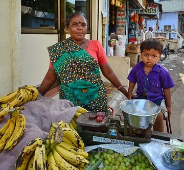 India - Gujarat - Ahmedabad - Streetlife - Woman Selling Fruits