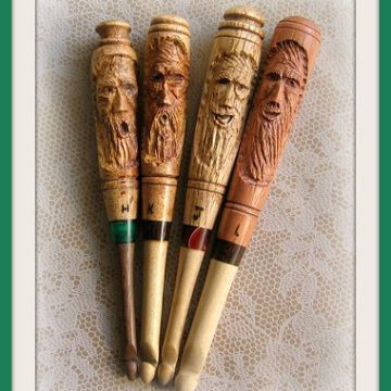 Handcarved Overhand Crochet Hooks