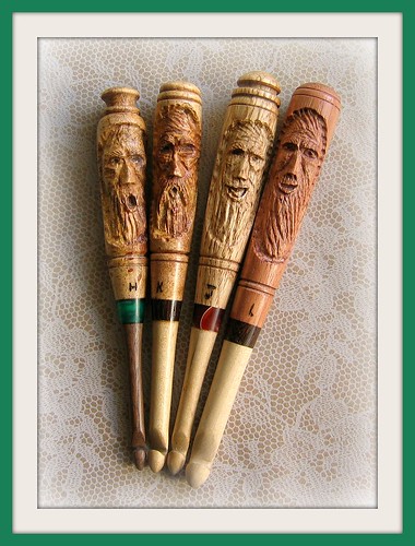 Handcarved Overhand Crochet Hooks