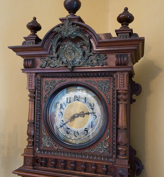 Fine woodworking clock detail