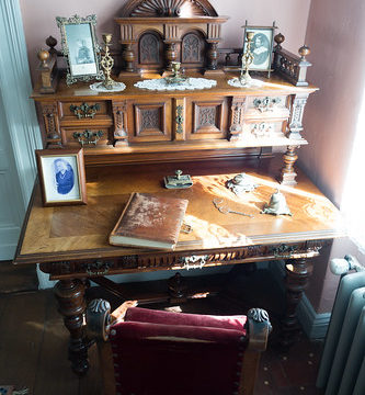 Fine woodworking writing desk