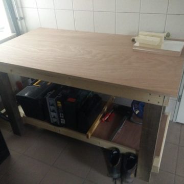 My first woodworking project done. Tada.  A workbench. :)  #wood #woodworking #workbench