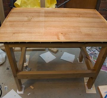 Lathe table top after epoxy pour