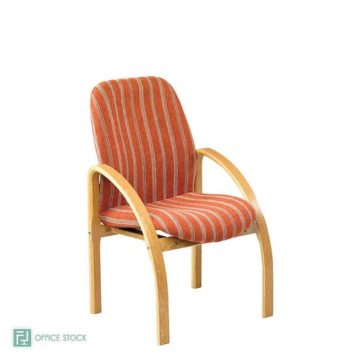 Tammy Office Visitor Chair in Wood with Curved Arms