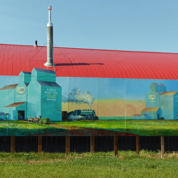 Irricana grain elevators mural