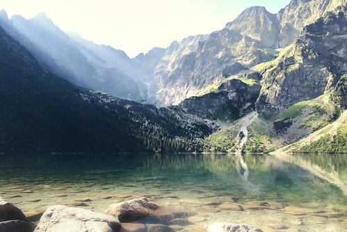 Dawn on a mountain lake — Morskie Oko, Poland