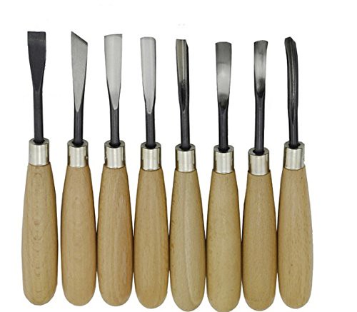 Wood Carving Gouges KangTeer 8pcs Professional Wood Carving Hand Chisels Set Tools Kit for Carpenters, Wood Turners DIY Woodworking Carving - DiZiWoods Store