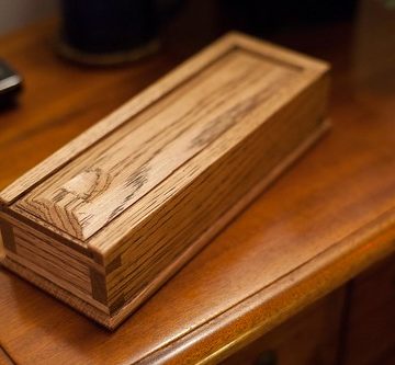 Handmade Oak Sliding Lid Dovetail Box