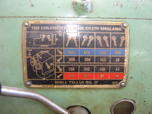 plaque on old lathe