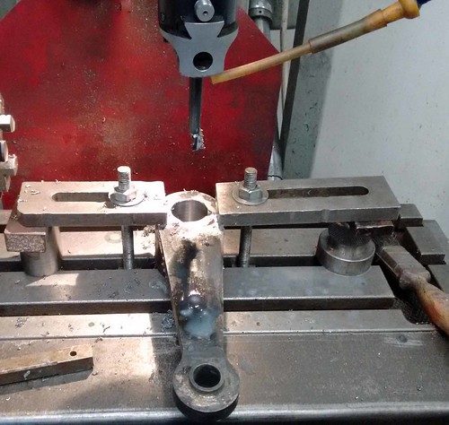 Drop Arm Fabrication Being Machined