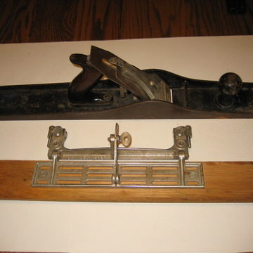 #7 Stanley plane & Bevel Guide (that clamps onto the side of the plane to control its cutting angle)