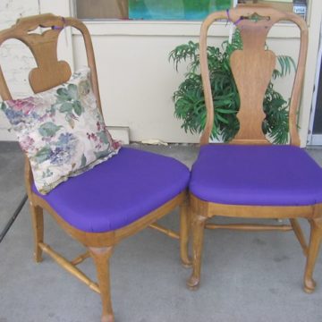 SOLD: Vintage Queen Anne wooden chairs