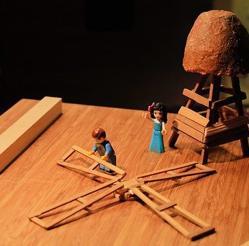 Farmers Building a Windmill