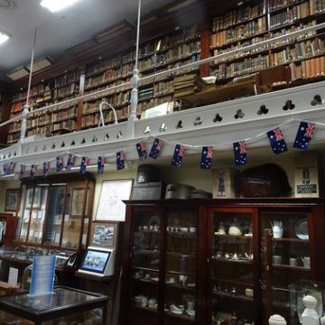 Maryborough Queensland. The interior of the old School of Arts building. It opened in 1888. This is part of the library that remains as it was then. It is now a town museum.