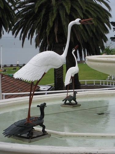 Detail of the Stork and Tortoise Dragon Art Deco Fountain - Eastern Beach, Geelong