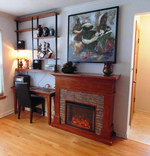 Fireplace and mantle-shelf unit