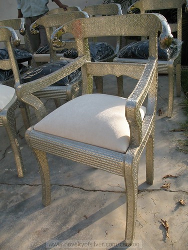 Regency Arms Chair - White Metal