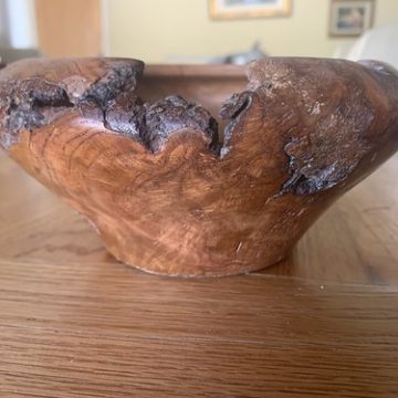 Cherry Burl Bowl with bark inclusions