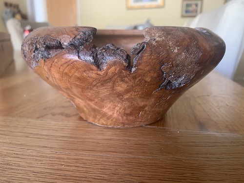 Cherry Burl Bowl with bark inclusions