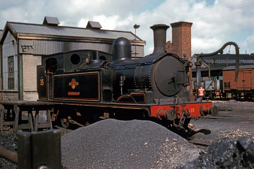 British Railways (SR) – ‘O2 Class’ 0-4-4T ‘W35 Freshwater’ on shed 70H Ryde St John’s Road c1960.