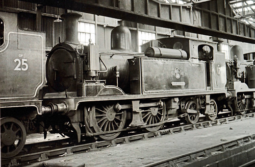 British Railways (SR) – ‘O2 Class’ 0-4-4T ‘W17 Seaview’ on shed 70H Ryde St John’s Road c1962.